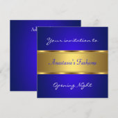 Invitation Soirée d'Ouverture Cobalt Bleu Or (Devant / Derrière)