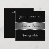 Invitation Soirée d'Ouverture Noir Argent (Devant / Derrière)