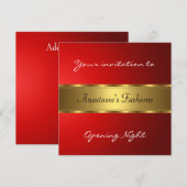 Invitation Soirée d'Ouverture Or Rouge (Devant / Derrière)