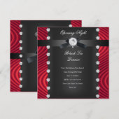 Invitation Soirée d'ouverture tenue de soirée noire rouge arg (Devant / Derrière)