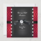 Invitation Soirée d'ouverture tenue de soirée noire rouge arg (Dos)