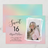 Invitation Soirée d'sweet sixteen moderne et élégante (Devant / Derrière)