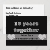 Invitation Soirée du 10ème Anniversaire | 10 Ans Ensemble (Devant / Derrière)