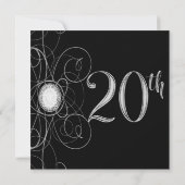 Invitation Soirée du 20e anniversaire Black & Silver Diamond (Dos)