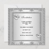 Invitation Soirée du 25e anniversaire Bijou de coeur blanc ar (Dos)