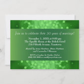 Invitation Soirée du 30e anniversaire de Bokeh vert émeraude (Dos)