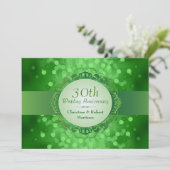 Invitation Soirée du 30e anniversaire d'Emerald Green Bokeh (Debout devant)