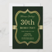 Invitation Soirée du 30e anniversaire vert et or (Devant)
