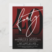 Invitation Soirée du 40e anniversaire de Modern Black Red (Devant)