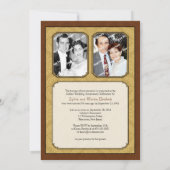 Invitation Soirée du 50e anniversaire Damask Golden (Dos)