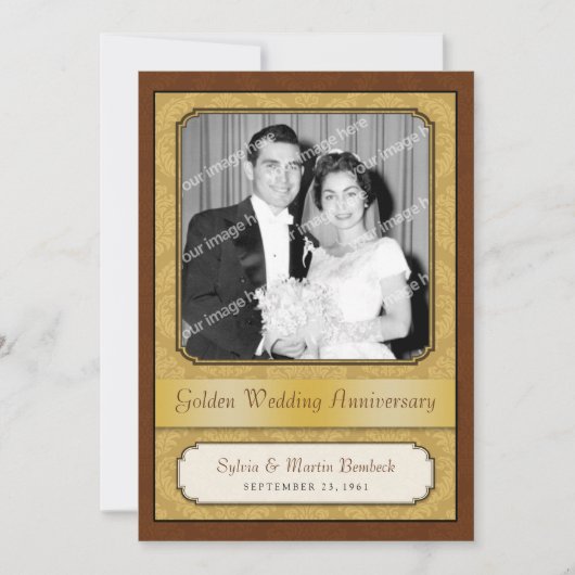 Invitation Soirée du 50e anniversaire de Damask Golden (Devant)