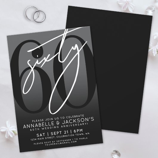 Invitation Soirée du 60e anniversaire de Black White