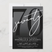 Invitation Soirée du 70e anniversaire de Black White (Devant)