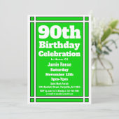 Invitation Soirée du 90e anniversaire vert (Debout devant)