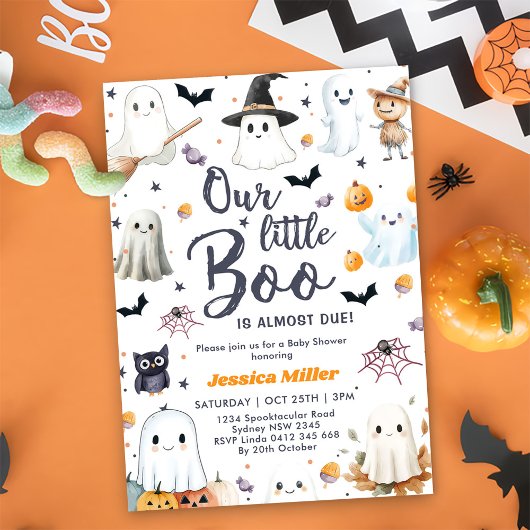 Invitation Soirée du Baby shower du fantôme d'Halloween