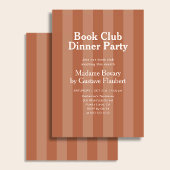 Invitation Soirée du Club de Lecture Stripe Orange