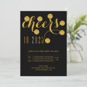 Invitation Soirée du Nouvel An 2025 en or noir (Debout devant)