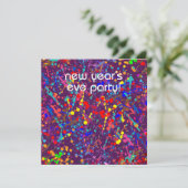 Invitation Soirée du Nouvel An, art de peinture d'action (Debout devant)