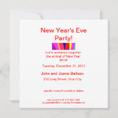 Invitation Soirée du Nouvel An, art de peinture d'action (Dos)