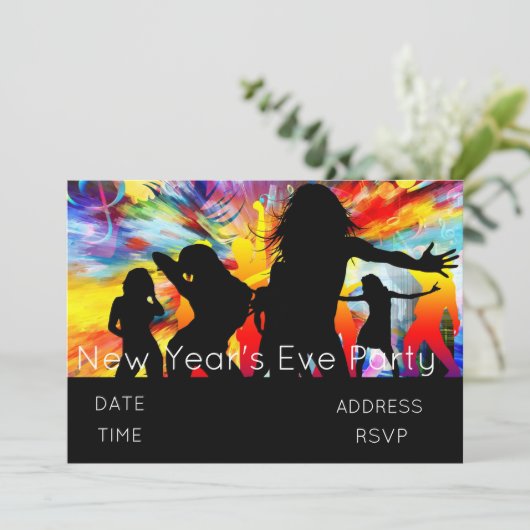 Invitation Soirée du Nouvel An avec discothèque (Debout devant)