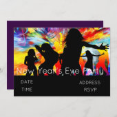 Invitation Soirée du Nouvel An avec discothèque (Devant / Derrière)