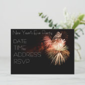 Invitation Soirée du Nouvel An avec feux d'artifice (Debout devant)