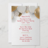 Invitation Soirée du Nouvel An - Ballons d'or et de blanc - R (Dos)