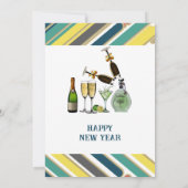 Invitation Soirée du Nouvel An Cocktail Art Moderne (Dos)