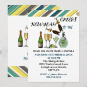 Invitation Soirée du Nouvel An Cocktail Art Moderne (Devant / Derrière)