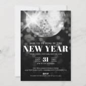 Invitation Soirée du Nouvel An en noir et blanc (Devant)