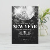 Invitation Soirée du Nouvel An en noir et blanc (Debout devant)