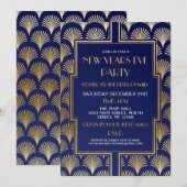 Invitation Soirée du Nouvel An Gatsby des années 1920 éventai (Devant / Derrière)