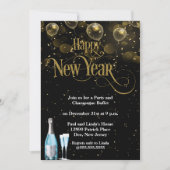Invitation Soirée du Nouvel An Gold Confetti (Devant)