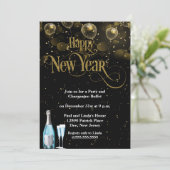 Invitation Soirée du Nouvel An Gold Confetti (Debout devant)