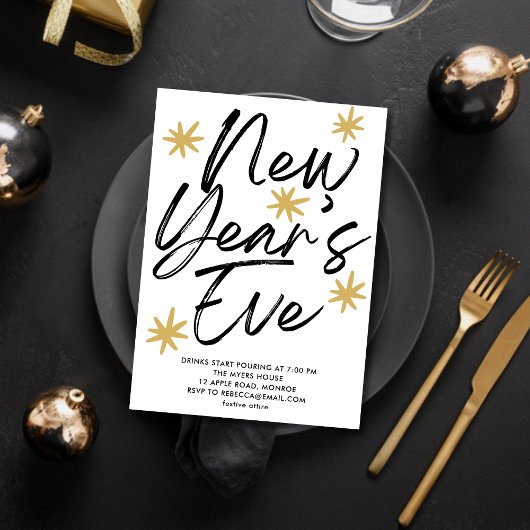 Invitation Soirée du Nouvel An Manuscrite
