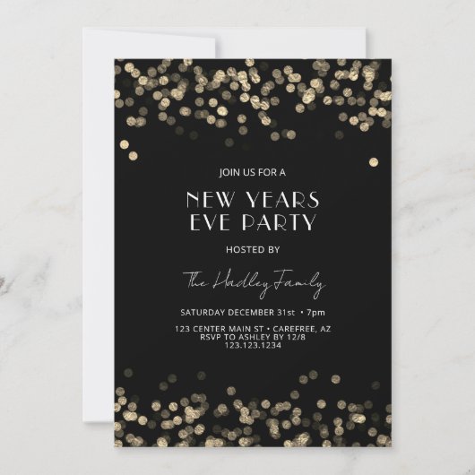 Invitation Soirée du Nouvel An moderne (Devant)