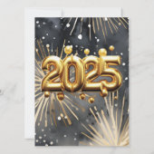 Invitation Soirée du Nouvel An moderne (Dos)