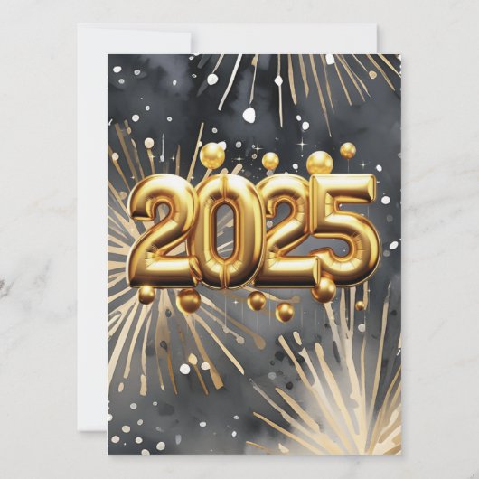 Invitation Soirée du Nouvel An moderne (Dos)