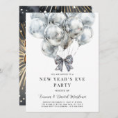 Invitation Soirée du Nouvel An moderne (Devant / Derrière)