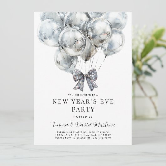 Invitation Soirée du Nouvel An moderne (Debout devant)