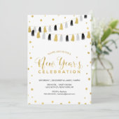 Invitation Soirée du Nouvel An Or, Fête des Fêtes d'Entrepris (Debout devant)