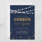 Invitation Soirée du Nouvel An Or, Fête des Fêtes d'Entrepris (Devant)