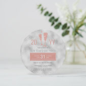 Invitation Soirée du Nouvel An parties scintillant argent élé (Debout devant)