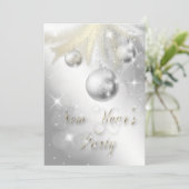 Invitation Soirée du Nouvel An pour l'or et l'argent mousseux (Debout devant)