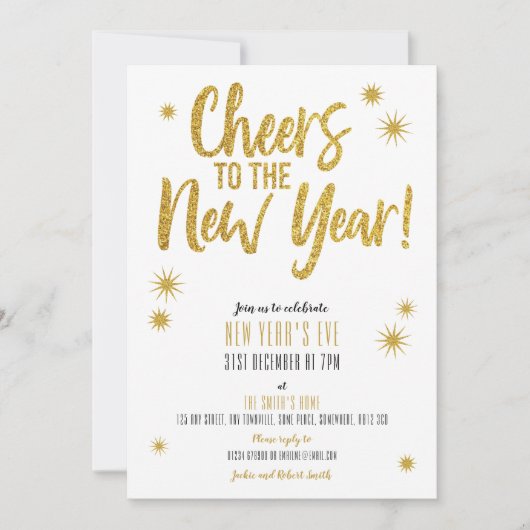 Invitation Soirée du réveillon de l'or (Devant)