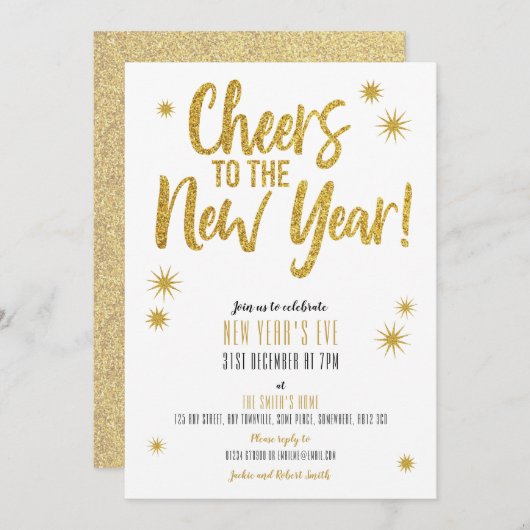 Invitation Soirée du réveillon de l'or (Devant / Derrière)