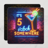 Invitation Soirée d'une bonne heure à cinq heures (Devant / Derrière)