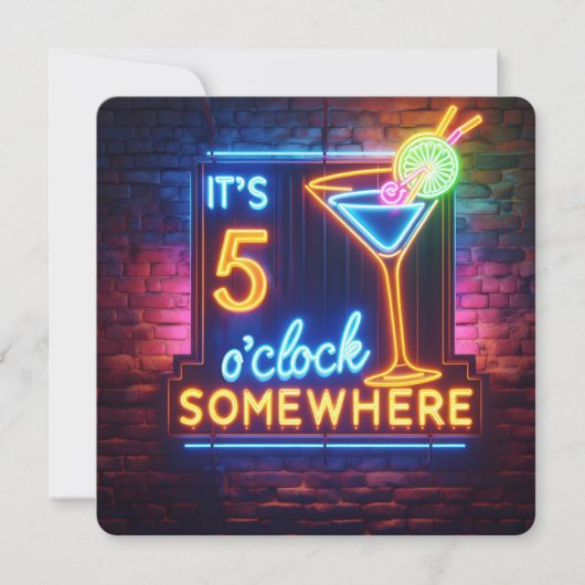 Invitation Soirée d'une bonne heure à cinq heures (Devant)