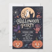 Invitation Soirée effrayante d'Halloween (Devant)
