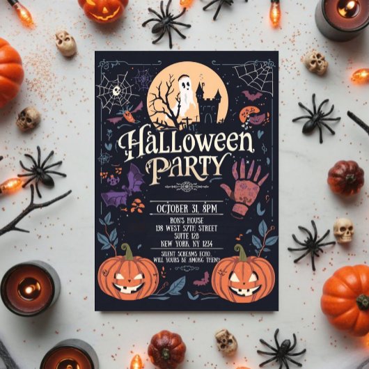 Invitation Soirée effrayante d'Halloween